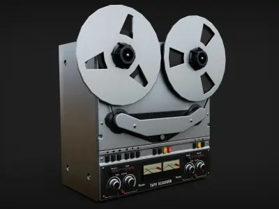 Tape and Deck recorder Low-poly 3D model