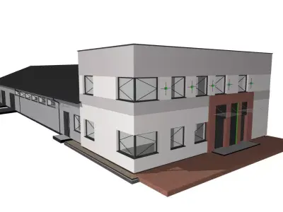Industrial Hall with Office Building 3D model