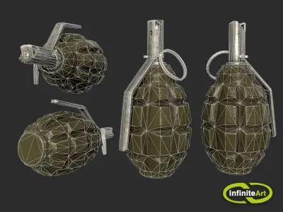 Grenade F-1 Low-poly 3D model purchase