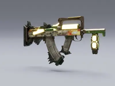 Weapon GROZA Low-poly 3D model