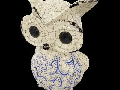 Ceramics Owl model 2 Low-poly 3D model