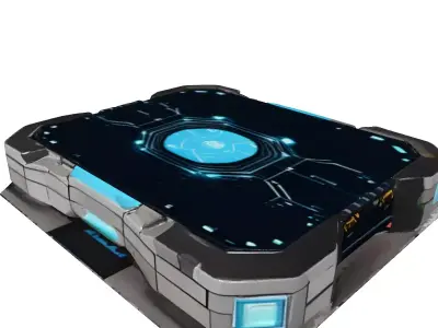 Futuristic Data Pad with Cracked Screen 3D model