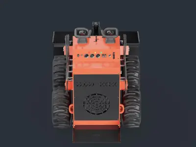 Skid Steer Loader Orange 3D model