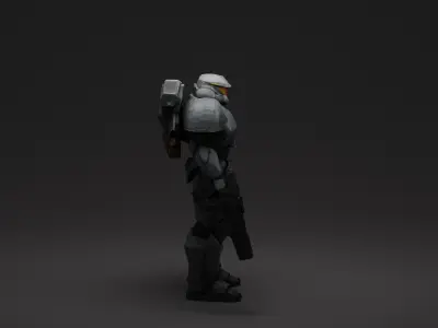 Sci Fi Soldier Low-poly 3D model