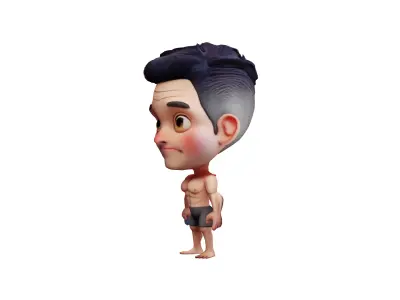 3d rendered cartoon character of a muscular man 3D model