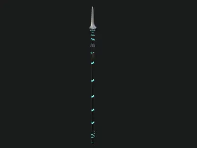 3D Fantasy Spear Glow 05 Game-Ready PBR Textures Included Low-poly 3D model