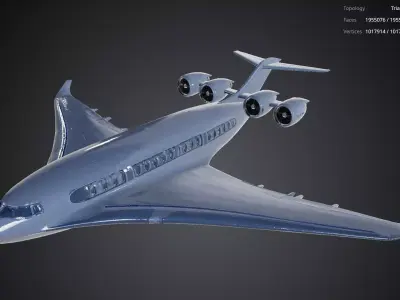 Blue Airplane 3D model