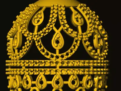jumka golden crown 3D print model