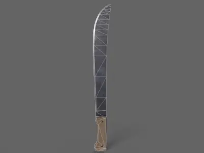 PBR Machete V2a Low-poly 3D model