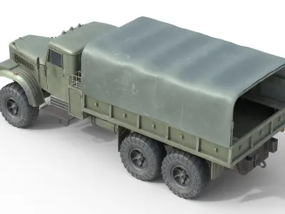 Kraz 255 Ukrainian Truck Low-poly 3D model