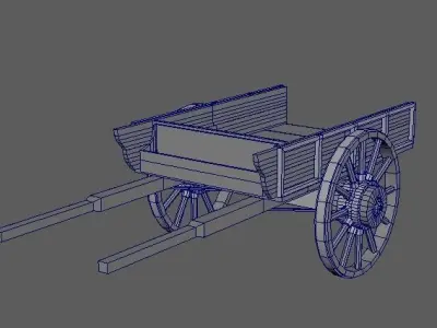 Old Wagon Low-poly 3D model buy