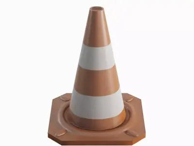 Traffic Cone A 02 Low-poly 3D model