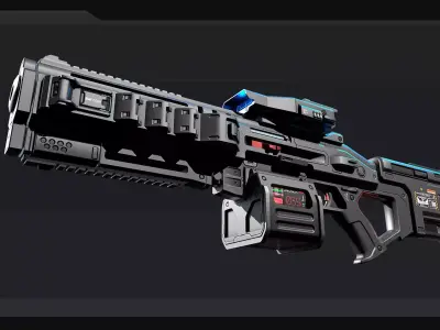 AK6 - Heavy MachineGun Low-poly 3D model