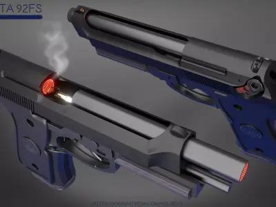 Beretta 92FS Low-poly 3D model buy