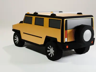 Low Poly Hummer suv Low-poly 3D model