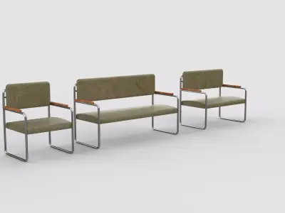 Waiting chair 04 3D model
