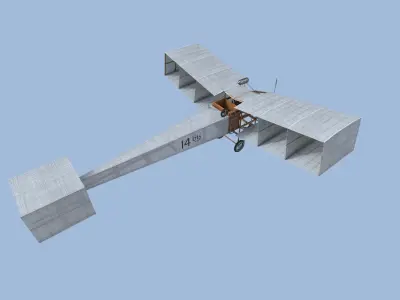 Model Replic 14 bis Santos Dumont Low-poly 3D model