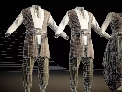 Medieval Male Cloth Farmer  Low-poly 3D model