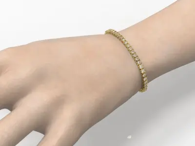 Diamond Tennis Bracelet 3mm  3D print model