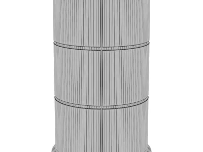 Bedside cabinet with 3 containers 3D model