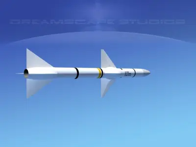 AIM-7 Sparrow Air to Air Missile Low-poly 3D model