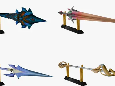 20 STYLIZED SPEAR MODELS PACK 1 - LOW POLY Low-poly 3D model
