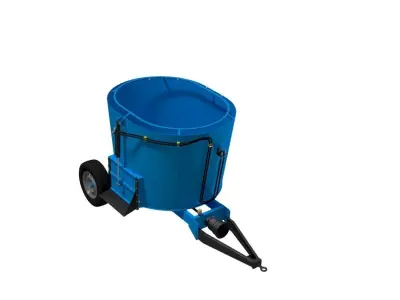 2 m3 feed mixer wagon vertical TMR  3D model