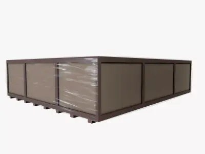 Industrial Storage Crate Low-poly 3D model