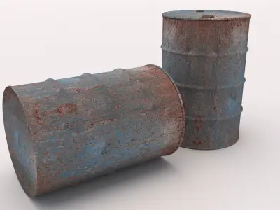 Old Industrial Barrel 01 3D model