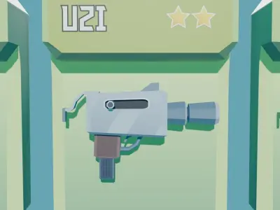 Uzi Guns Pack Stylized Low Poly Low-poly 3D model