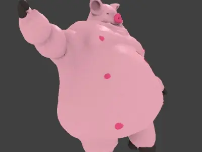 Funny Pig Low-poly 3D model