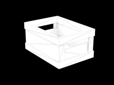 Wood box Low-poly 3D model purchase