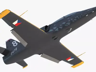 Czech Aero L-39 Skyfox Trainer Jet Rigged for Maya 3D model