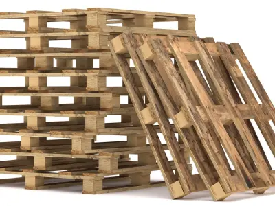 Industrial Pallet Low-poly 3D model