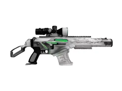 Futuristic Green Scope Assault Rifle 3D model