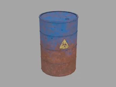 Old Rusty Metal Barrel Low-poly 3D model