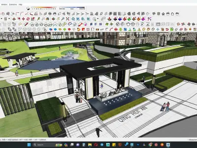 Highrise apartment building complex 3d model  3D model