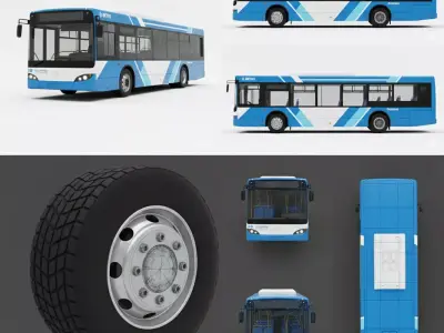 Low Poly Ultimate Bus 3D Model Low-poly 3D model