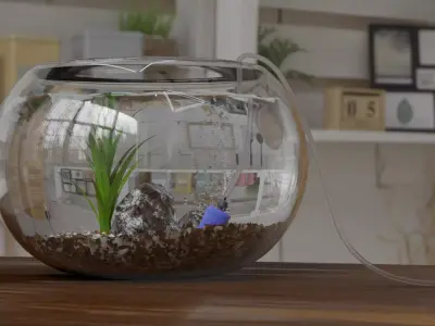 Fish Bowl Free low-poly 3D model