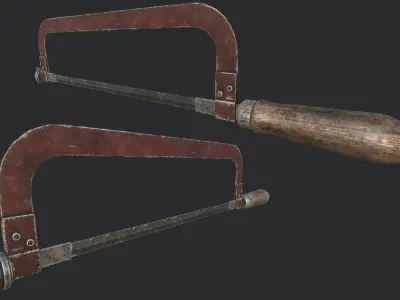Old Metal Saw PBR Low-poly 3D model
