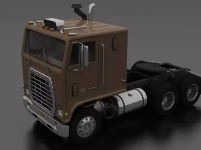 W-Series WT-9000 Semi Truck 1974 Low-poly 3D model