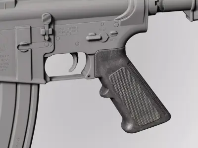 AR15 M4A1 Modular Pistol Grip A2 Customizable Low-poly 3D model
