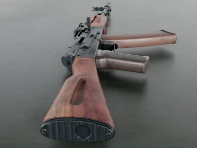 AK-74 assault rifle Low-poly 3D model