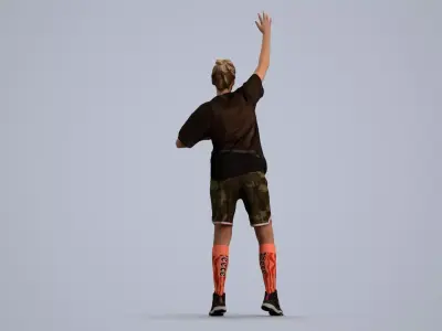 00484Elsje004 - Adult Caucasian woman exercising in athletic 3D model