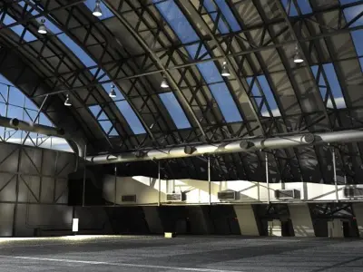 Aircraft Hangar Model - Ultra-Realistic and Detailed Asset 3D model