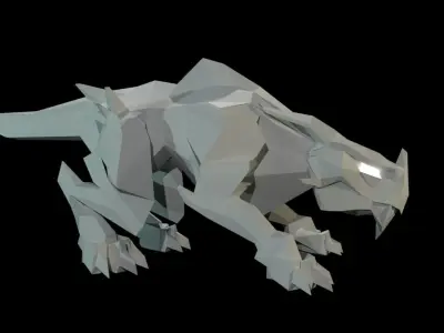 Pit Dragon MEDIUM Low-poly 3D model