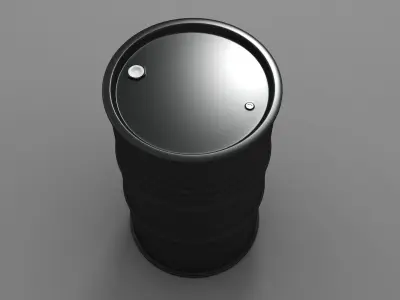 Metal Barrel Clean black 3D model