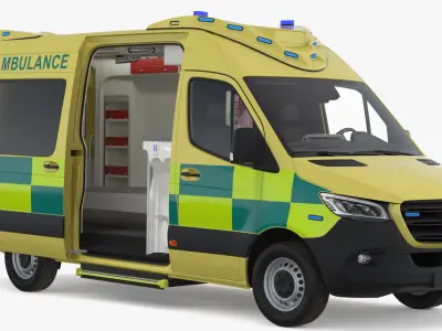 Emergency Ambulance Generic with Interior 3D model