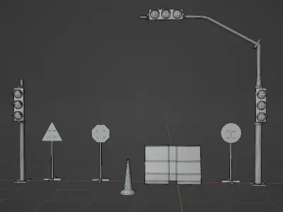 traffic lights Free 3D model purchase