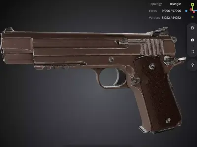 Brown Pistol 3D model order